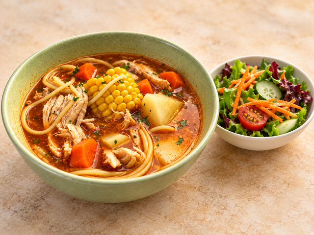 Cuban Chicken Soup + Side Salad.